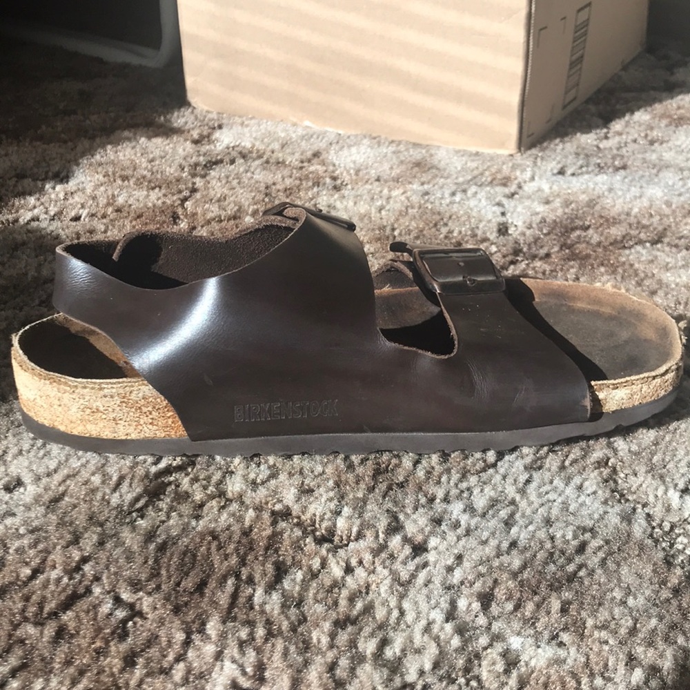 Birkenstock 3 strap buckle leather sandals size 39